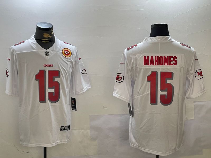 Men Kansas City Chiefs #15 Mahomes White Second generation 2024 Nike Limited NFL Jersey style 2->oakland raiders->NFL Jersey